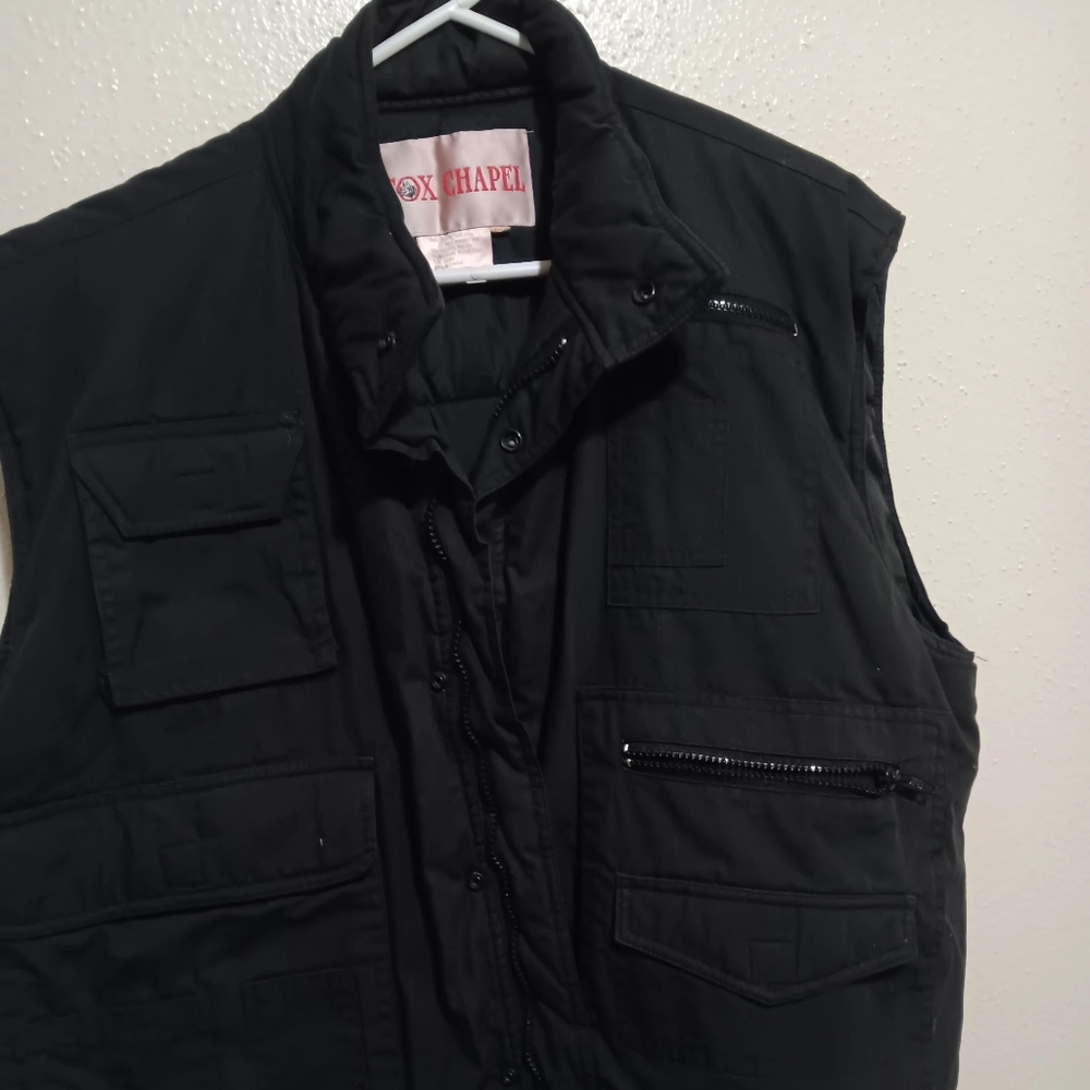 Mens black utility vest
